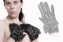 Feminine Leather Gloves with bow