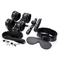 7 teiliges Bondage Set in schwarz