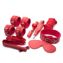7 teiliges Bondage Set in rot