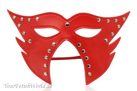 Karneval Augenmaske mit Nieten in rot