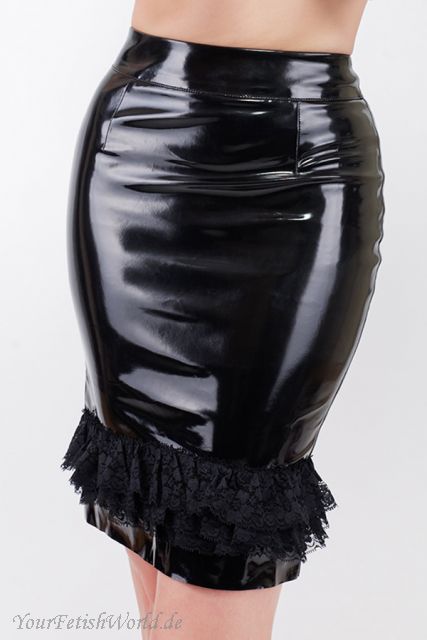Black PVC Sexy Skirt with laces
