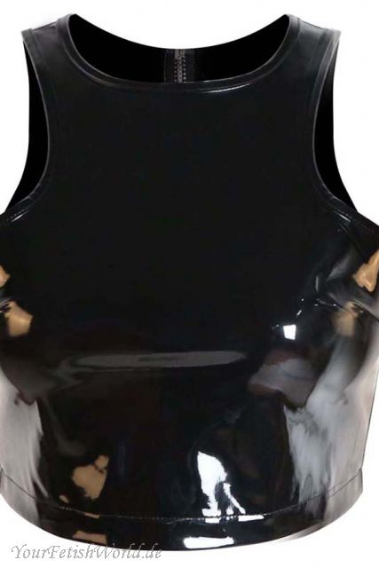 Black PVC Top with back zipper