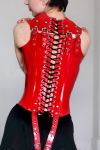Latex Rubber  Lace up Corset, Made-t-measure