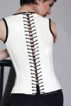 Latex Rubber  Lace up Corset, Made-t-measure