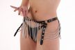 Fetish Leather-Chains Set: Bra+Thong+Neck Collar