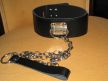 Stabile Halscorsage aus Leder Imitat mit D-Ring+Leine