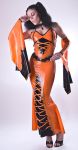 Evening dress wit long gauntlets 