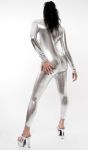 Lack/Latex look Catsuit (Overall, Ganzanzug) Silber
