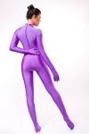 Lycra Ganzanzug Catsuit mit abnehmabarer Haube flieder