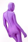 Lycra Ganzanzug Catsuit mit abnehmabarer Haube flieder