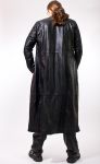 Leather long trench coat in Matrix Style Made-to-measure