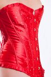 Luxus Strass Vollbrust Satin Korsett