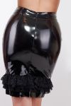 Black PVC Sexy Skirt with laces