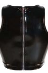 Black PVC Top with back zipper