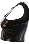 Black PVC Top with back zipper
