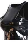 Black PVC Top with back zipper