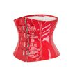 Gotik Lack Unterbrust Korsett in rot