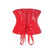 Gotik Lack Unterbrust Korsett in rot